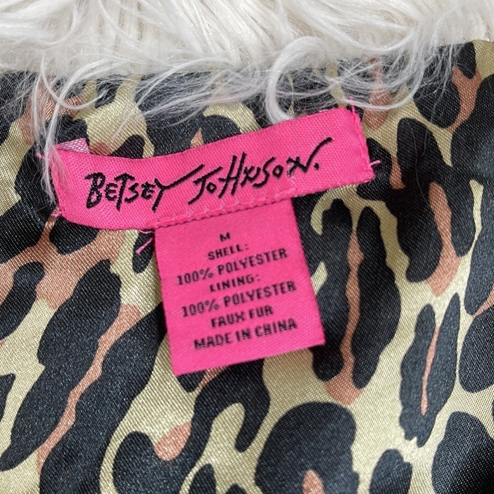 Fun Furry Betsey Johnson Satiny Animal Print Lined Vest M - Picture 7 of 8
